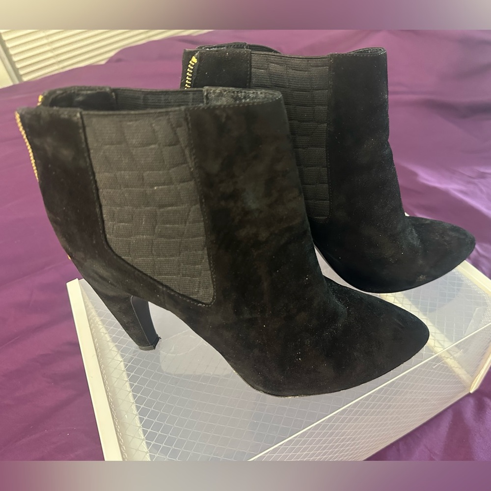 Rachel Zoe Black Suede Ankle Booties